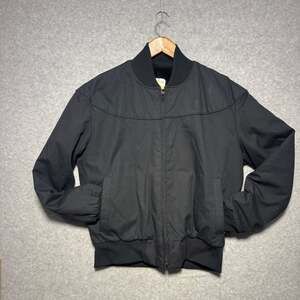 Vtg Mac Murray of California Bomber Jacket Men's M Black Canvas Fur Lined USA